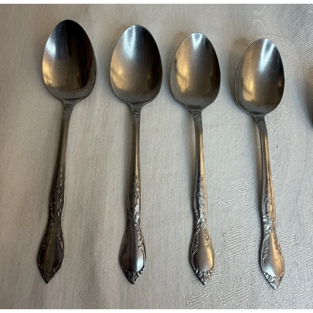 Vintage Utica Stainless Steel‎ Flatware 14 Piece Forks Knifes Spoons Silverware
